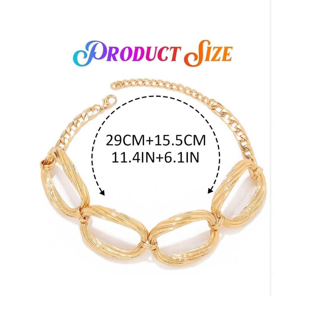 Anthropologie Gold Plated Stainless Steel Chunky Chain Choker Statement - Picture 8 of 8